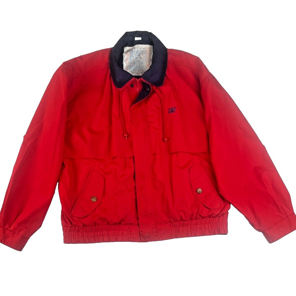 Vintage Caterpillar Jacket CAT Turning Point Men's XL Red & Blue Full Zip Vented
